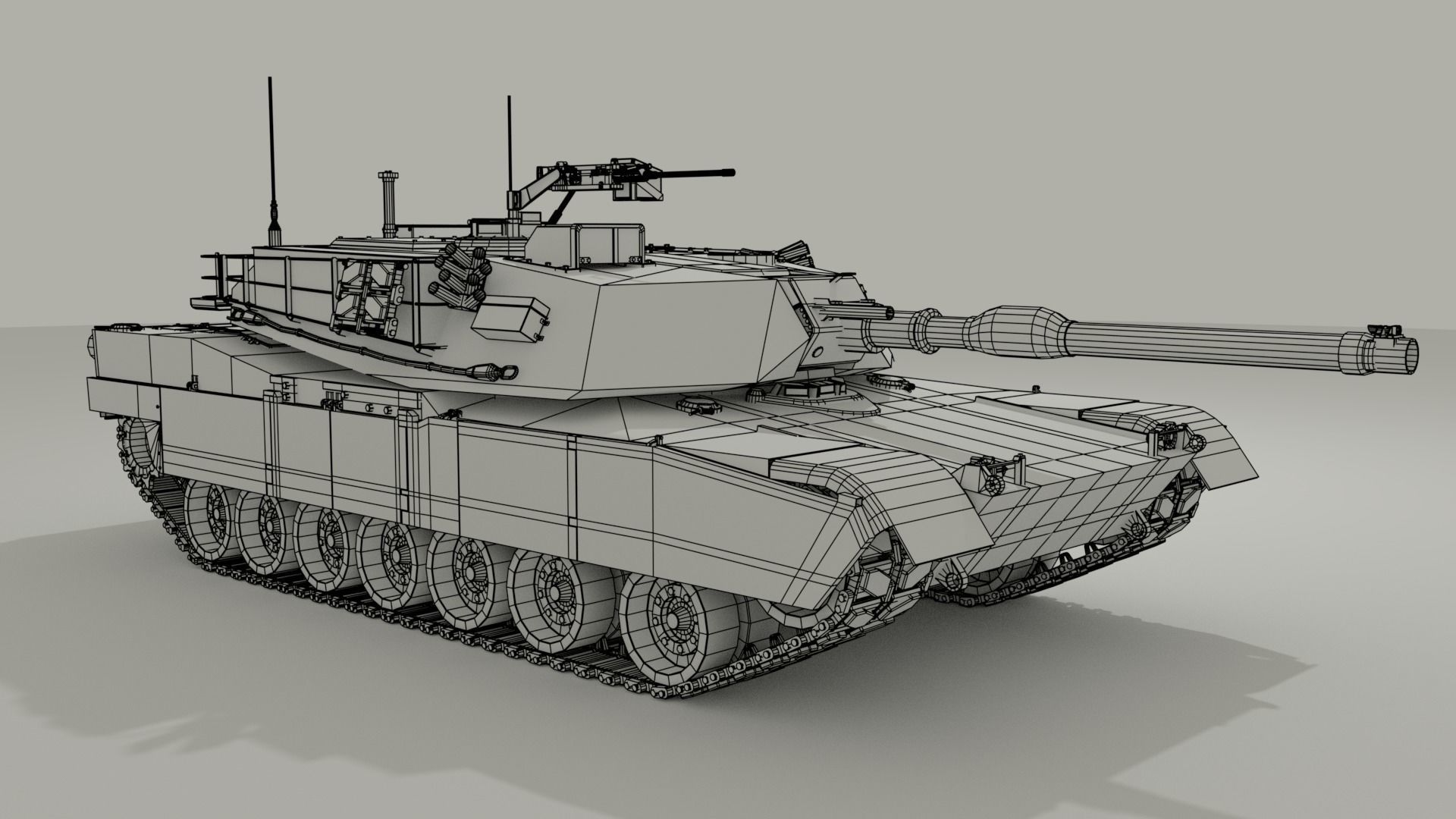 M1 Abrams - Desert camo US tank 3D model_29