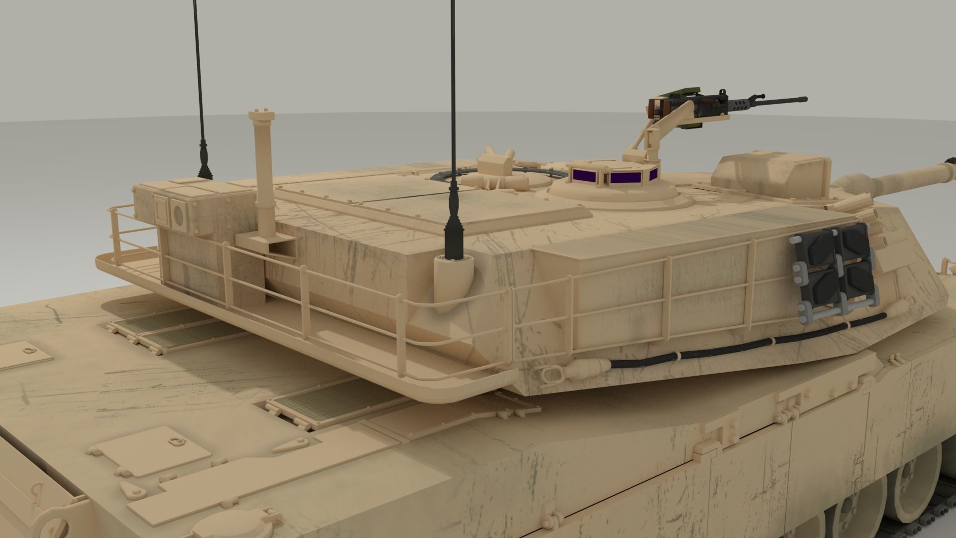 M1 Abrams - Desert camo US tank 3D model_16