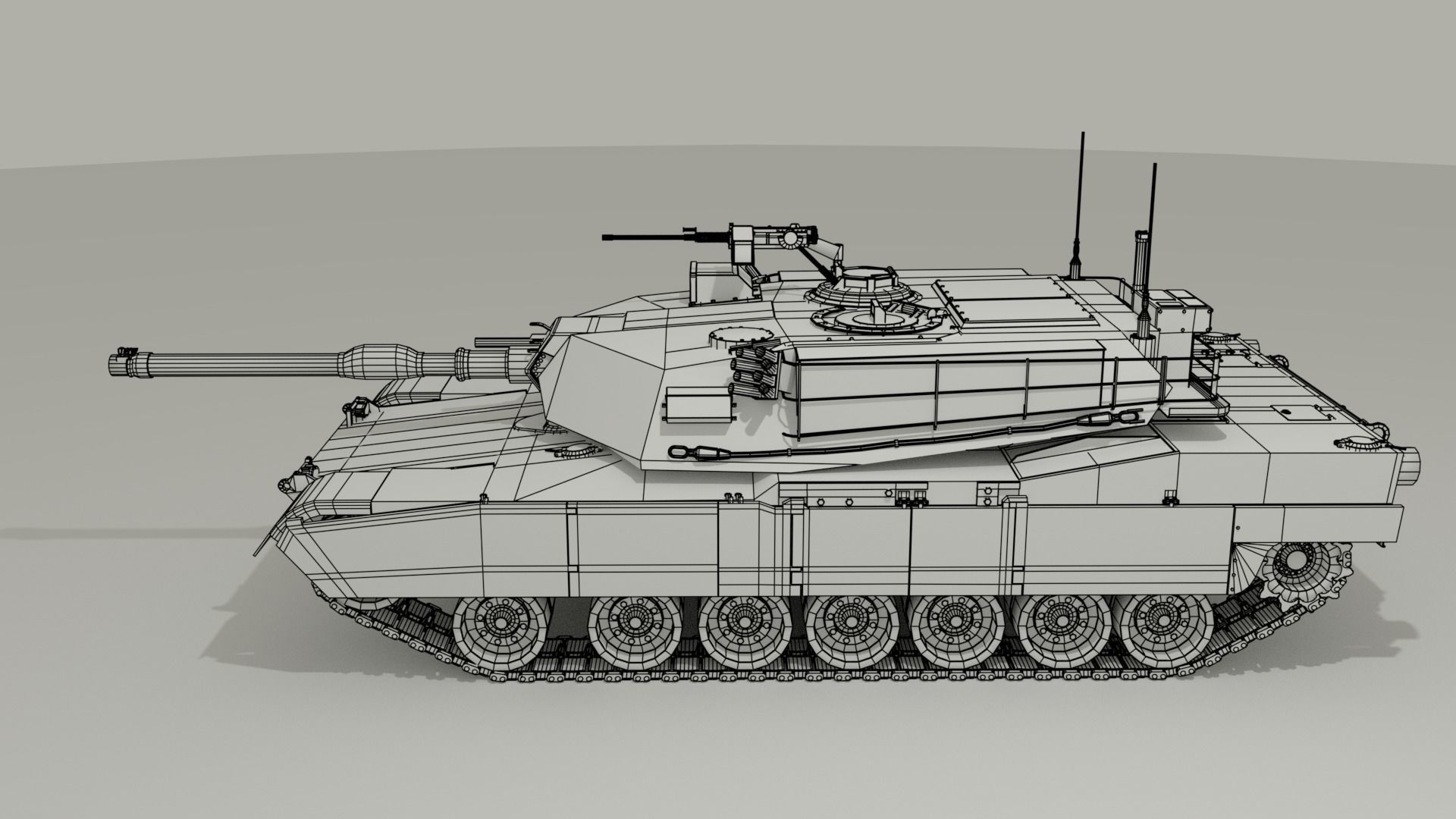 M1 Abrams - Desert camo US tank 3D model_30
