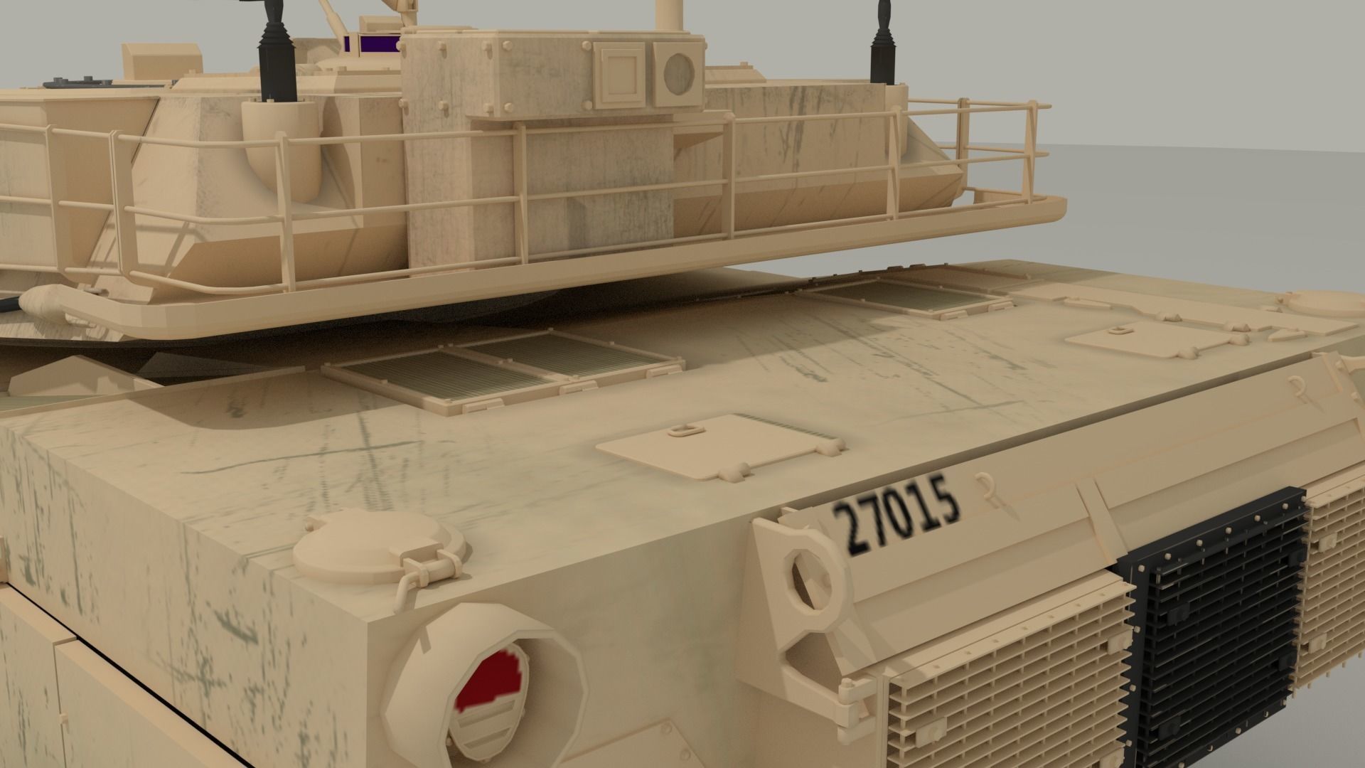 M1 Abrams - Desert camo US tank 3D model_22