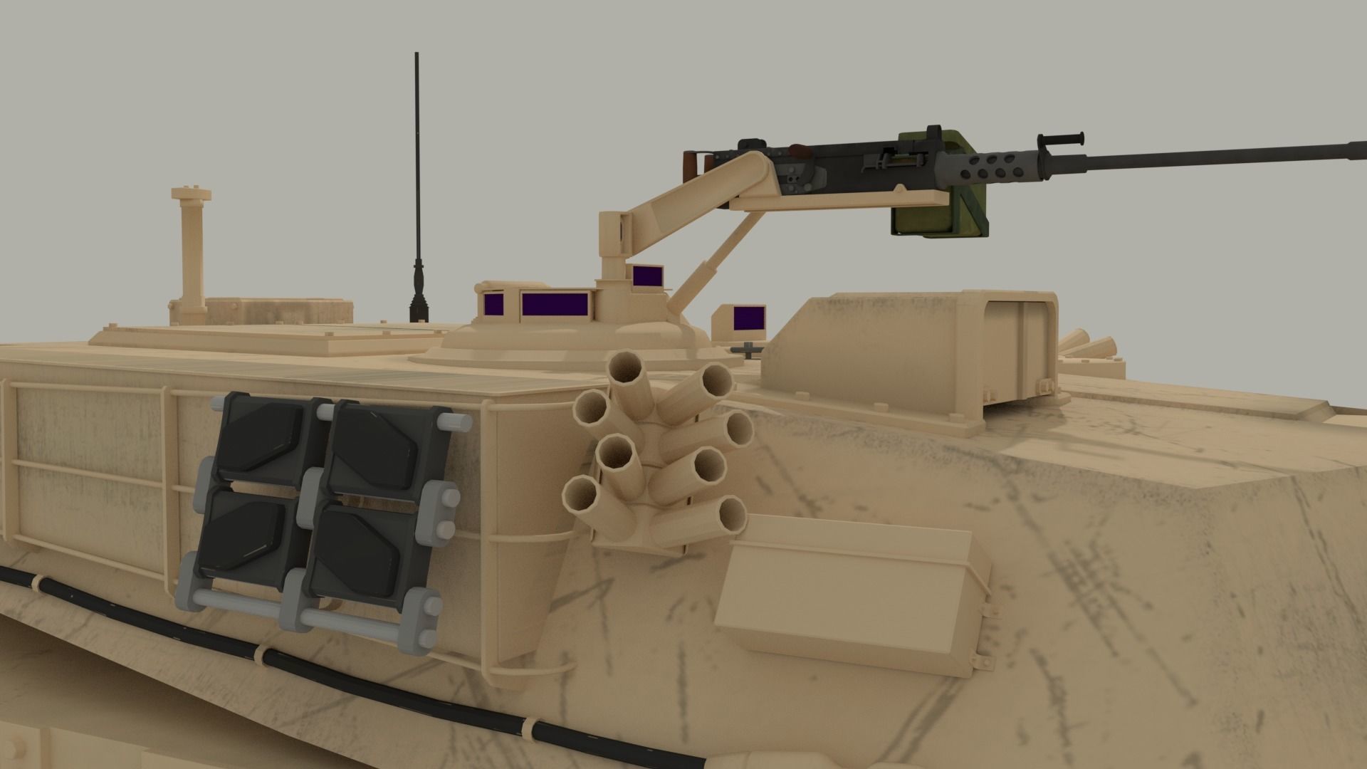 M1 Abrams - Desert camo US tank 3D model_11