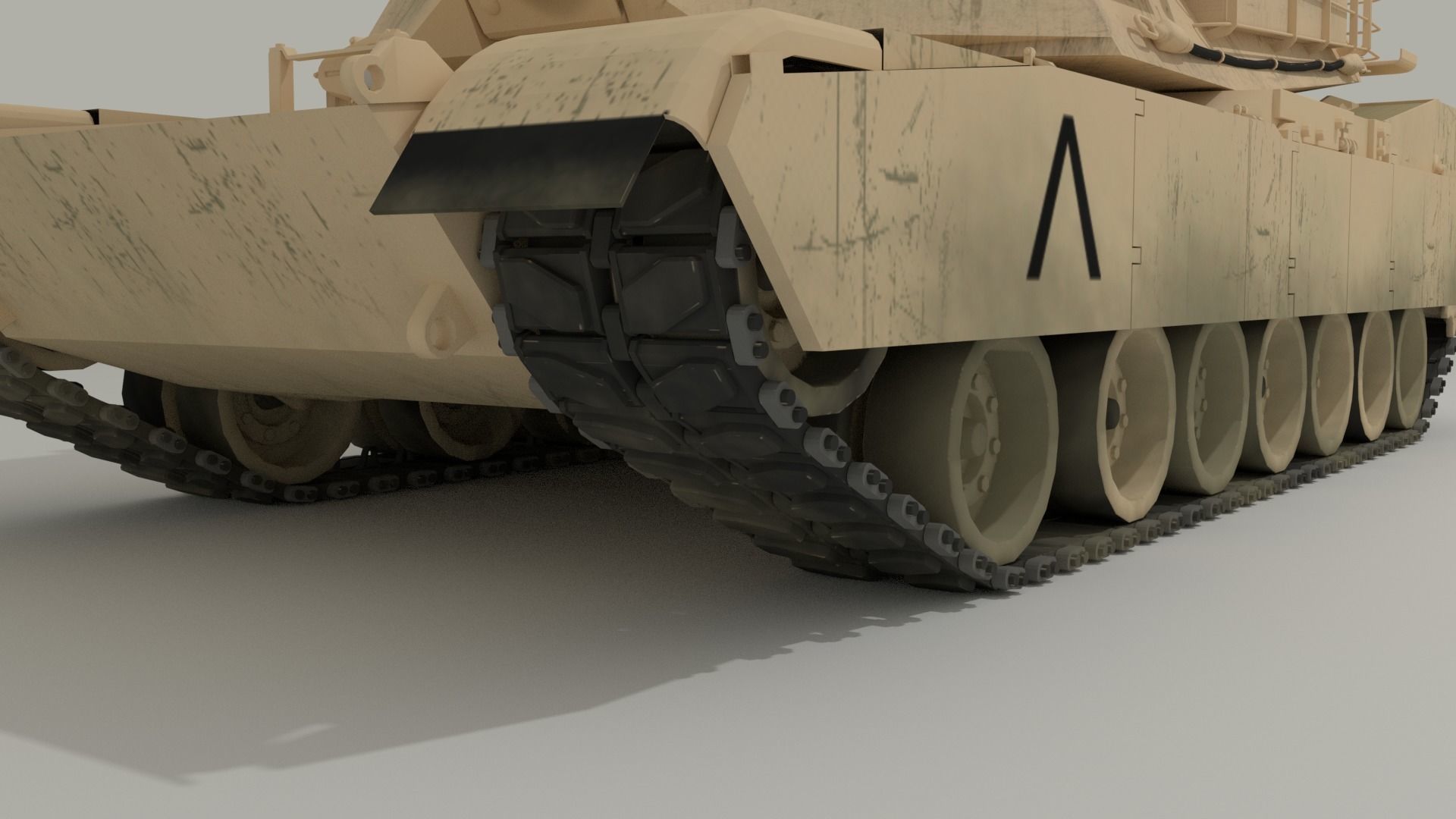 M1 Abrams - Desert camo US tank 3D model_9