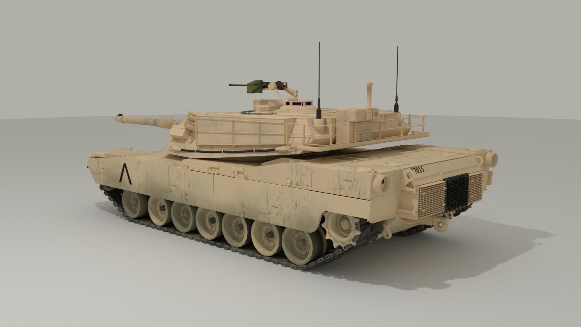 M1 Abrams - Desert camo US tank 3D model_2