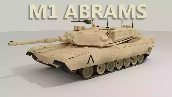 M1 Abrams - Desert camo US tank 3D model