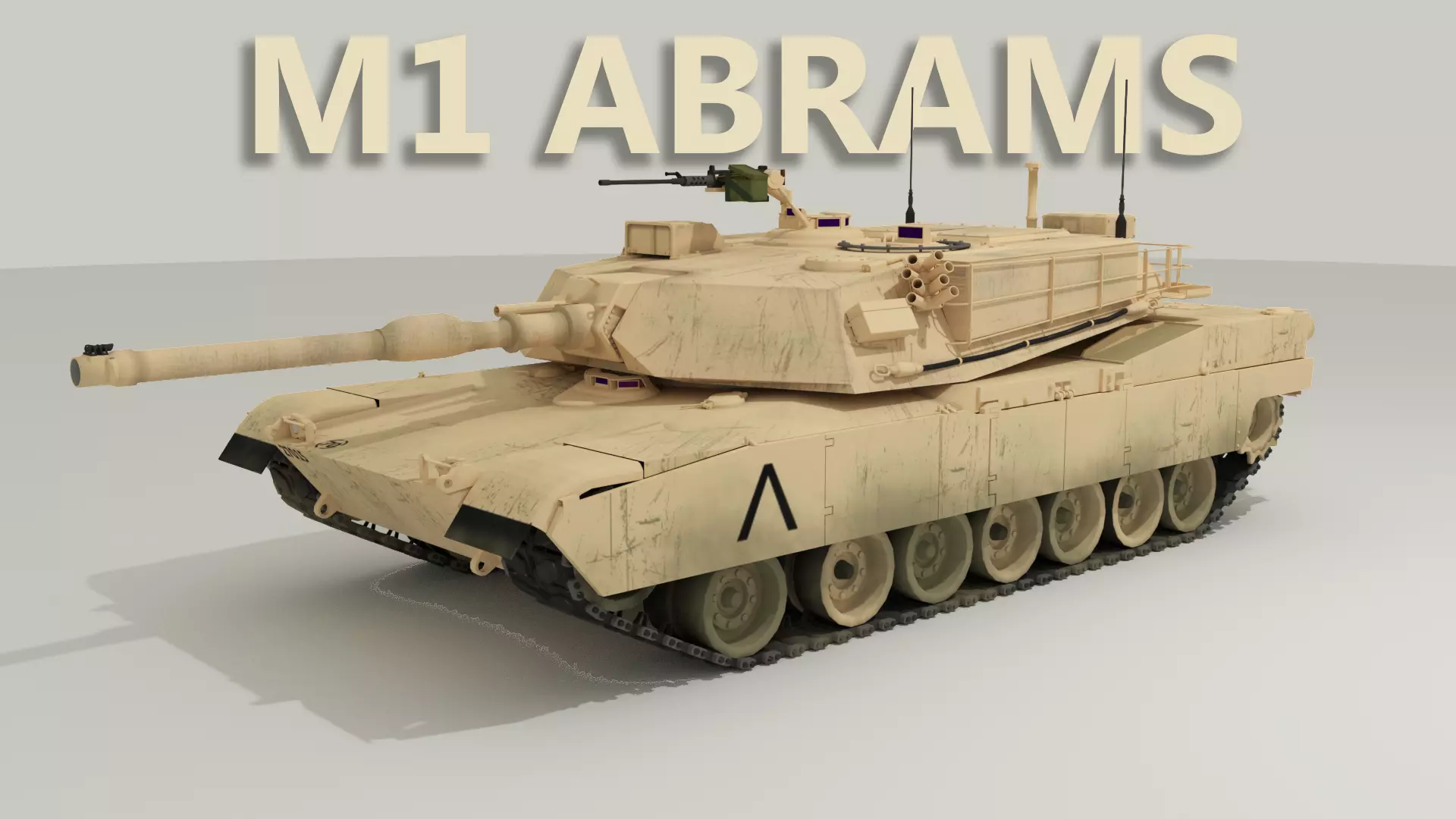 M1 Abrams - Desert camo US tank 3D model_0