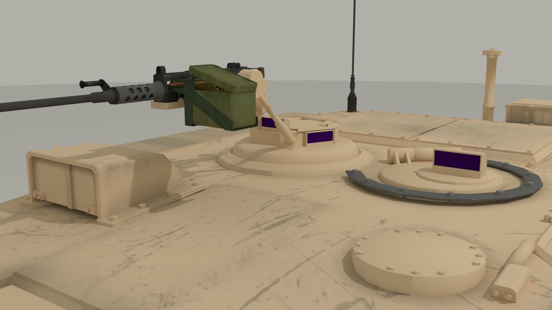 M1 Abrams - Desert camo US tank 3D model_12