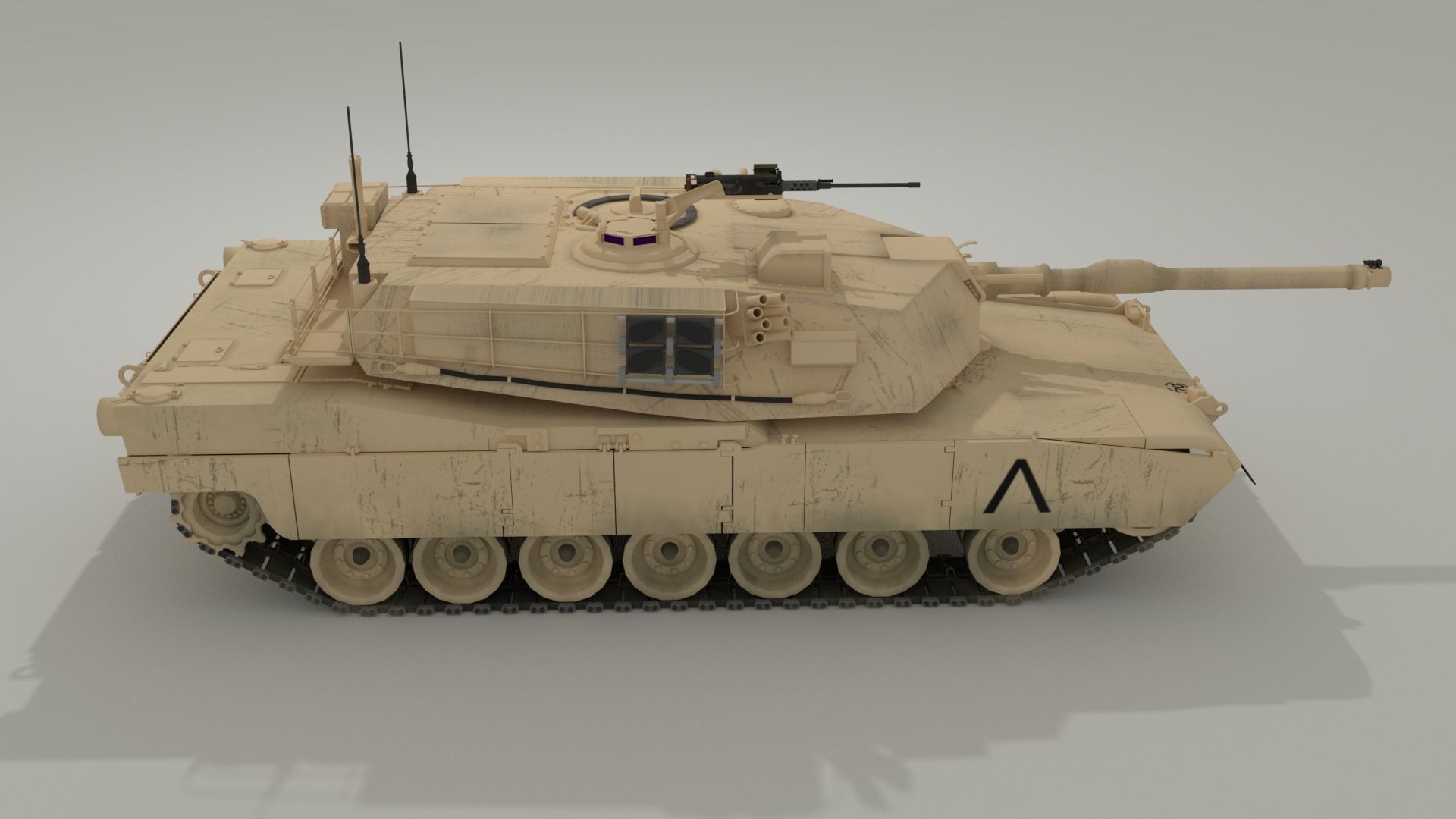 M1 Abrams - Desert camo US tank 3D model_6