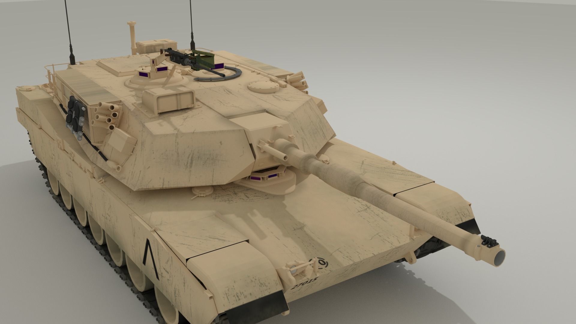 M1 Abrams - Desert camo US tank 3D model_7