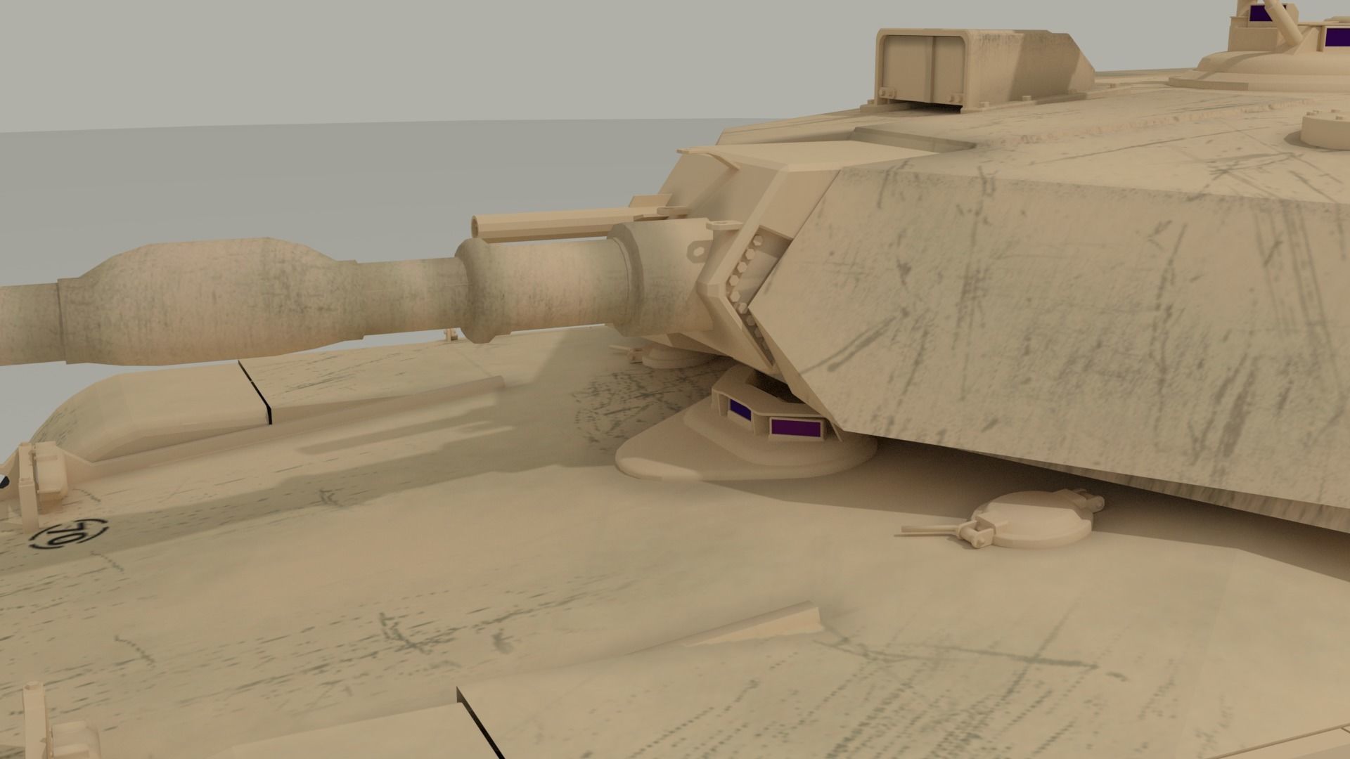 M1 Abrams - Desert camo US tank 3D model_20