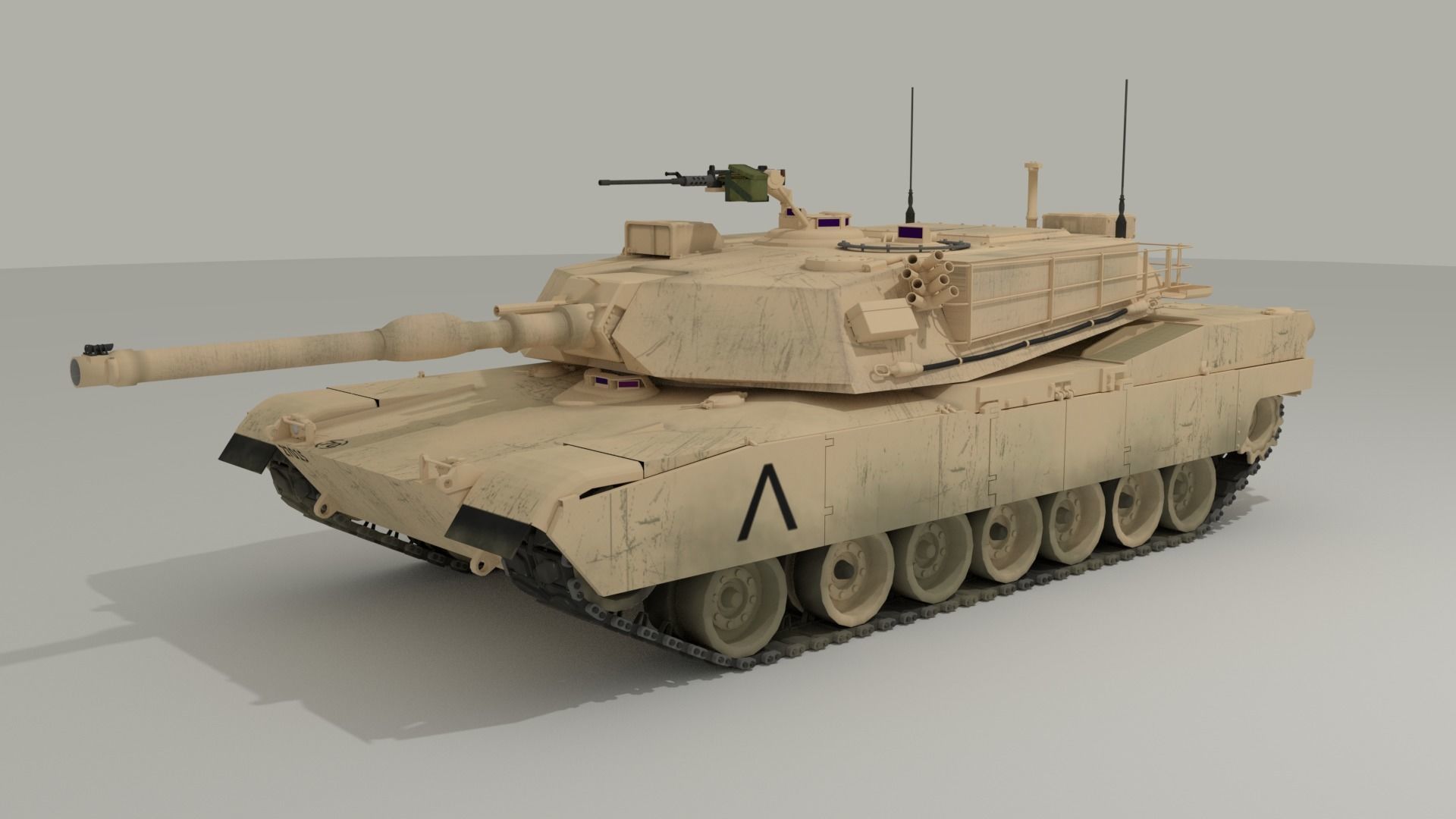 M1 Abrams - Desert camo US tank 3D model_1