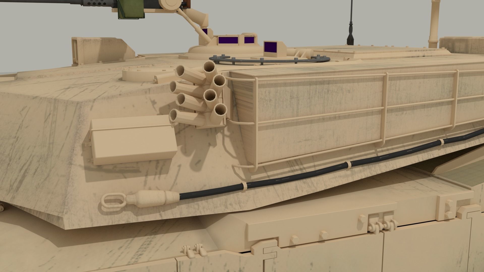M1 Abrams - Desert camo US tank 3D model_21