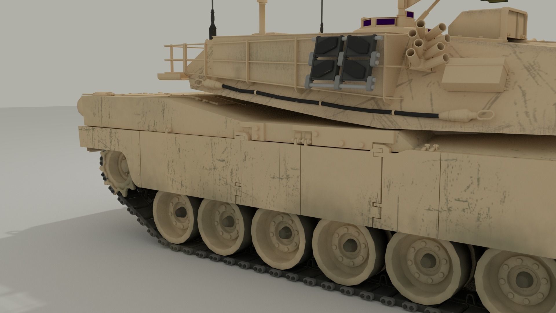 M1 Abrams - Desert camo US tank 3D model_14