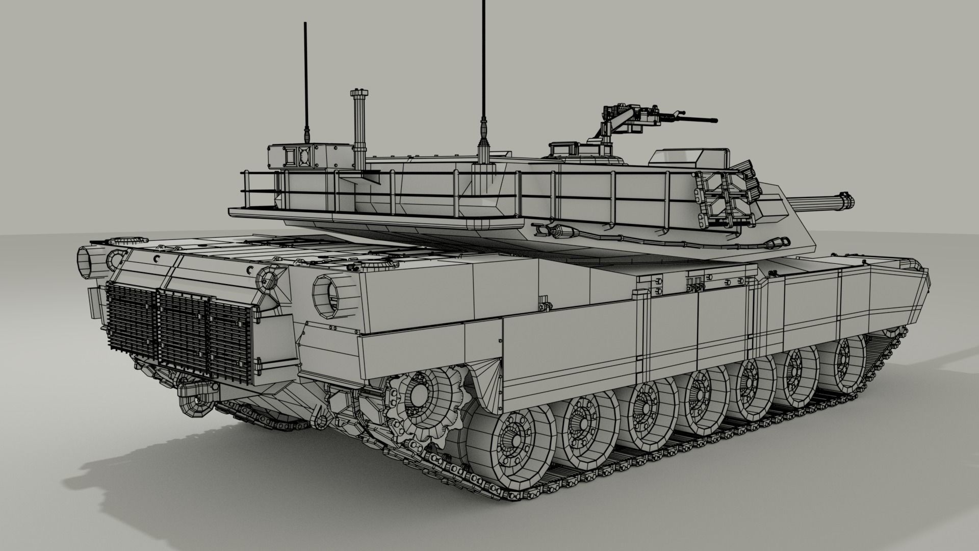 M1 Abrams - Desert camo US tank 3D model_28