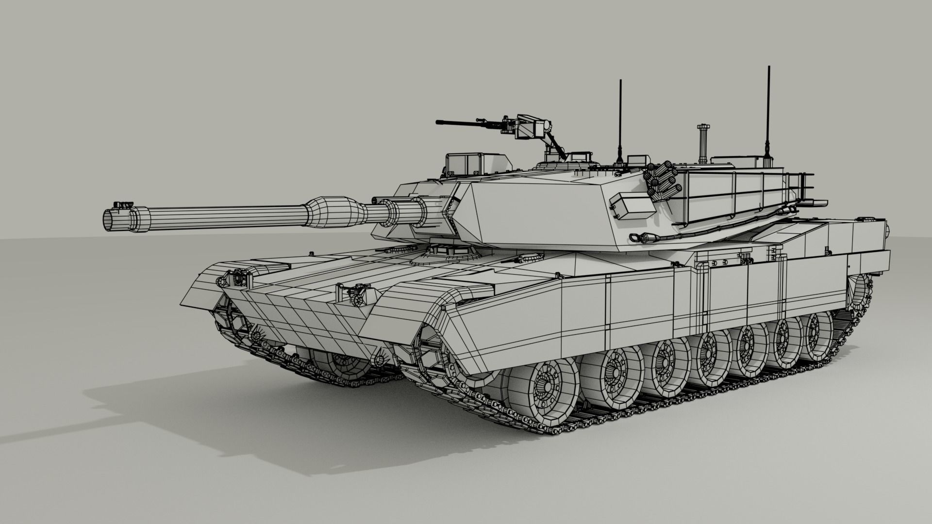 M1 Abrams - Desert camo US tank 3D model_26