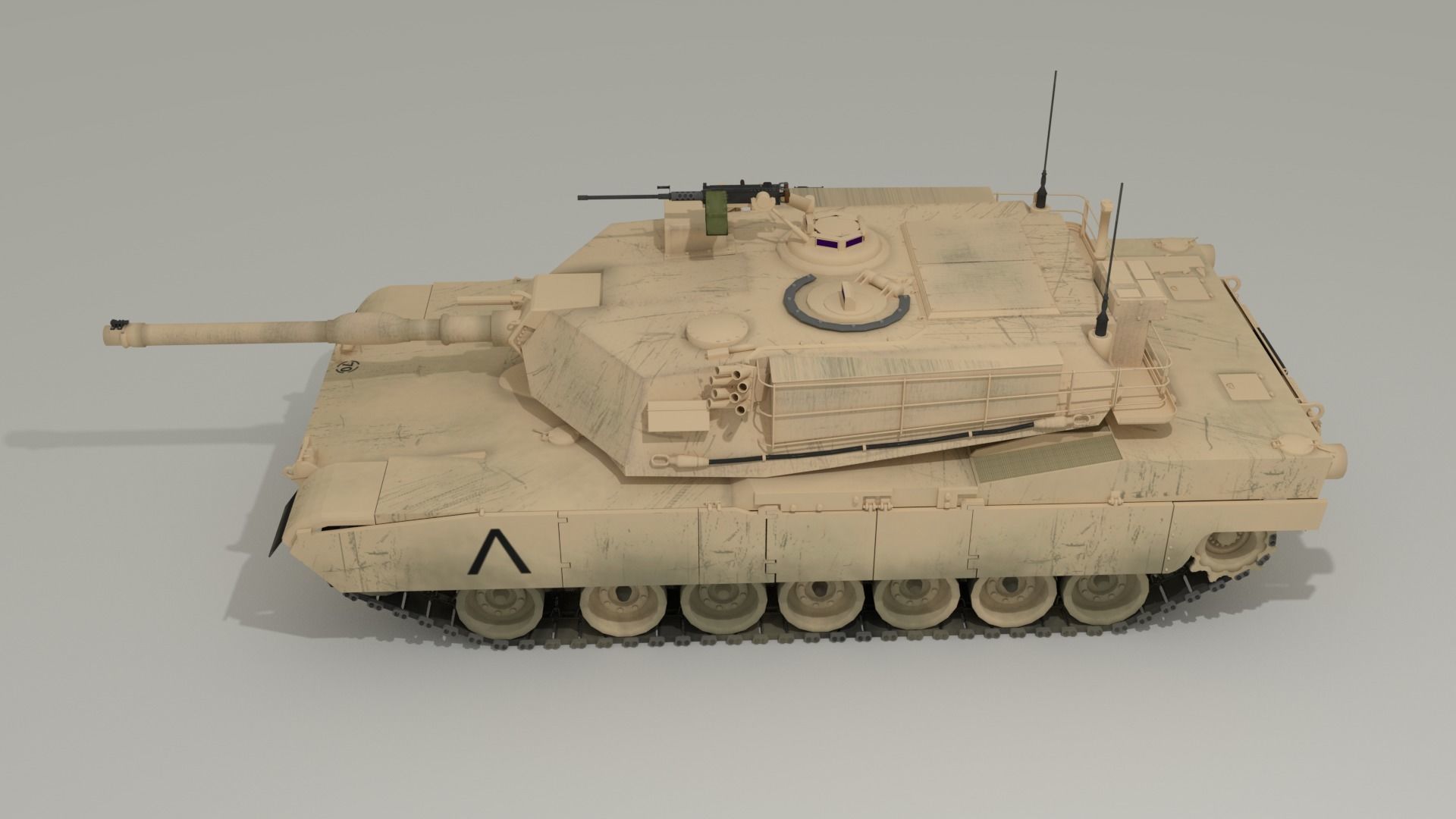 M1 Abrams - Desert camo US tank 3D model_5