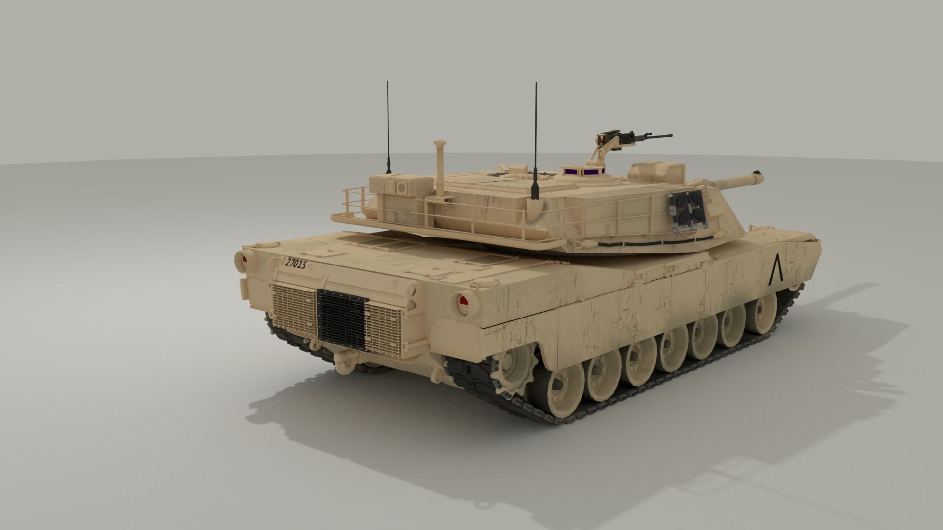 M1 Abrams - Desert camo US tank 3D model_3