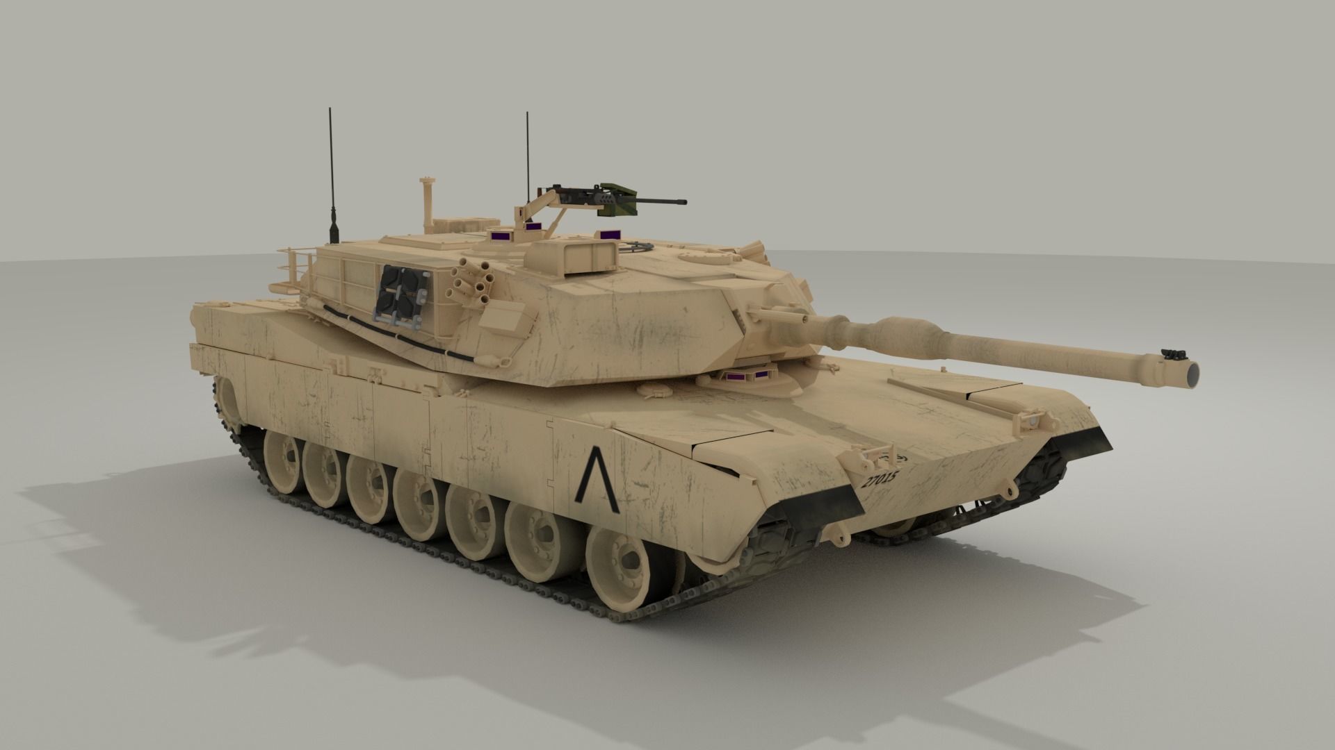 M1 Abrams - Desert camo US tank 3D model_4