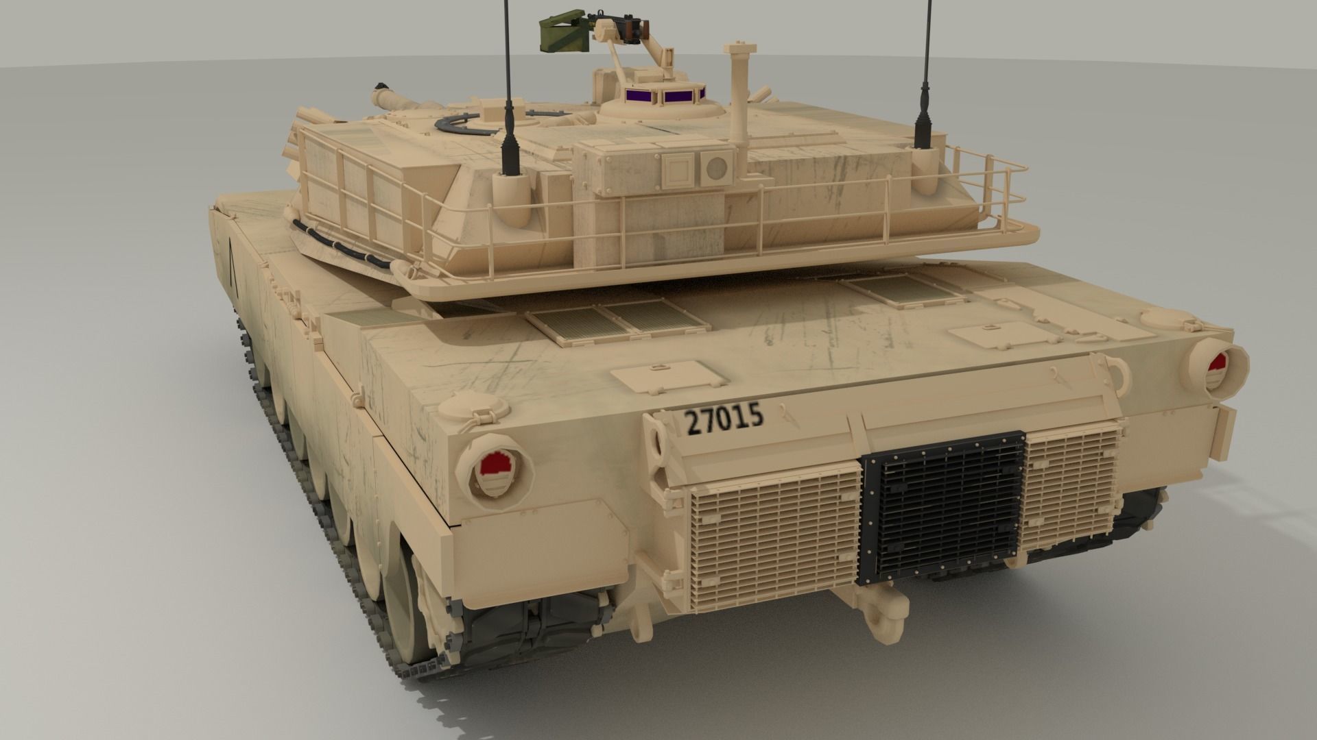M1 Abrams - Desert camo US tank 3D model_8