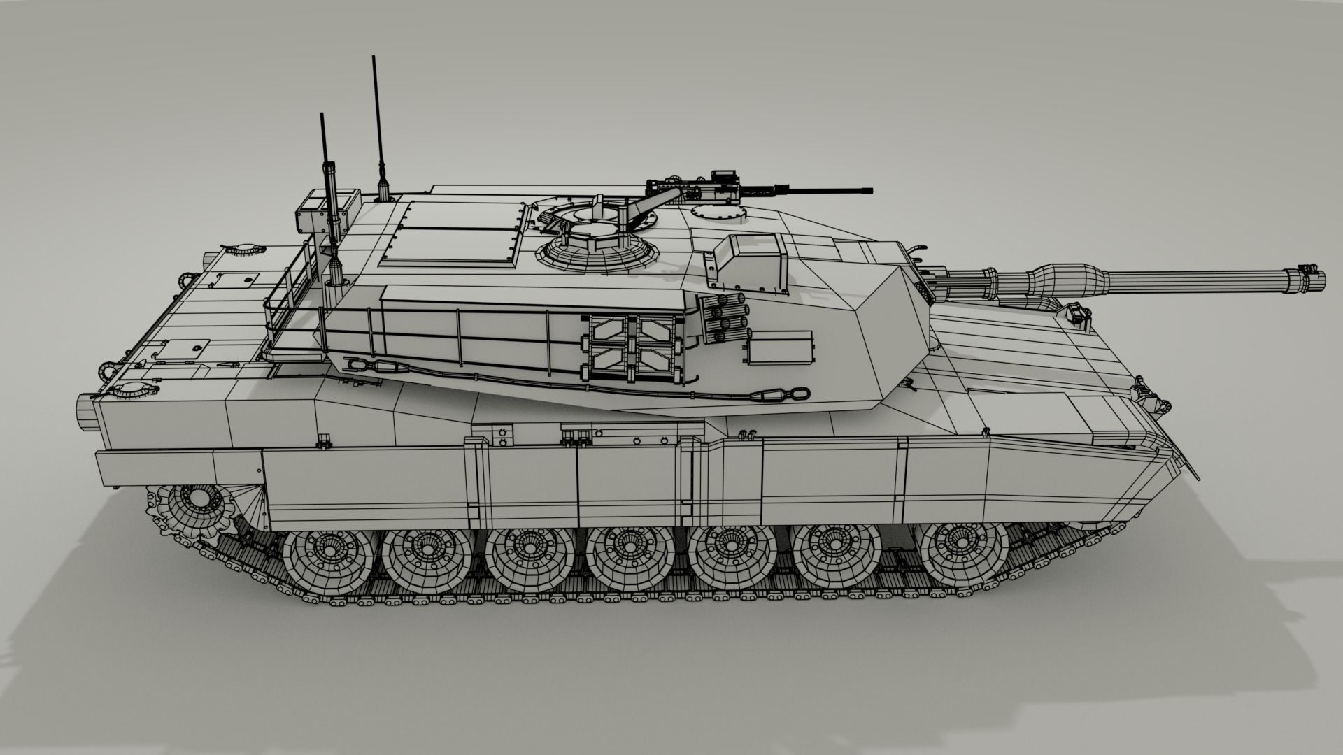 M1 Abrams - Desert camo US tank 3D model_31