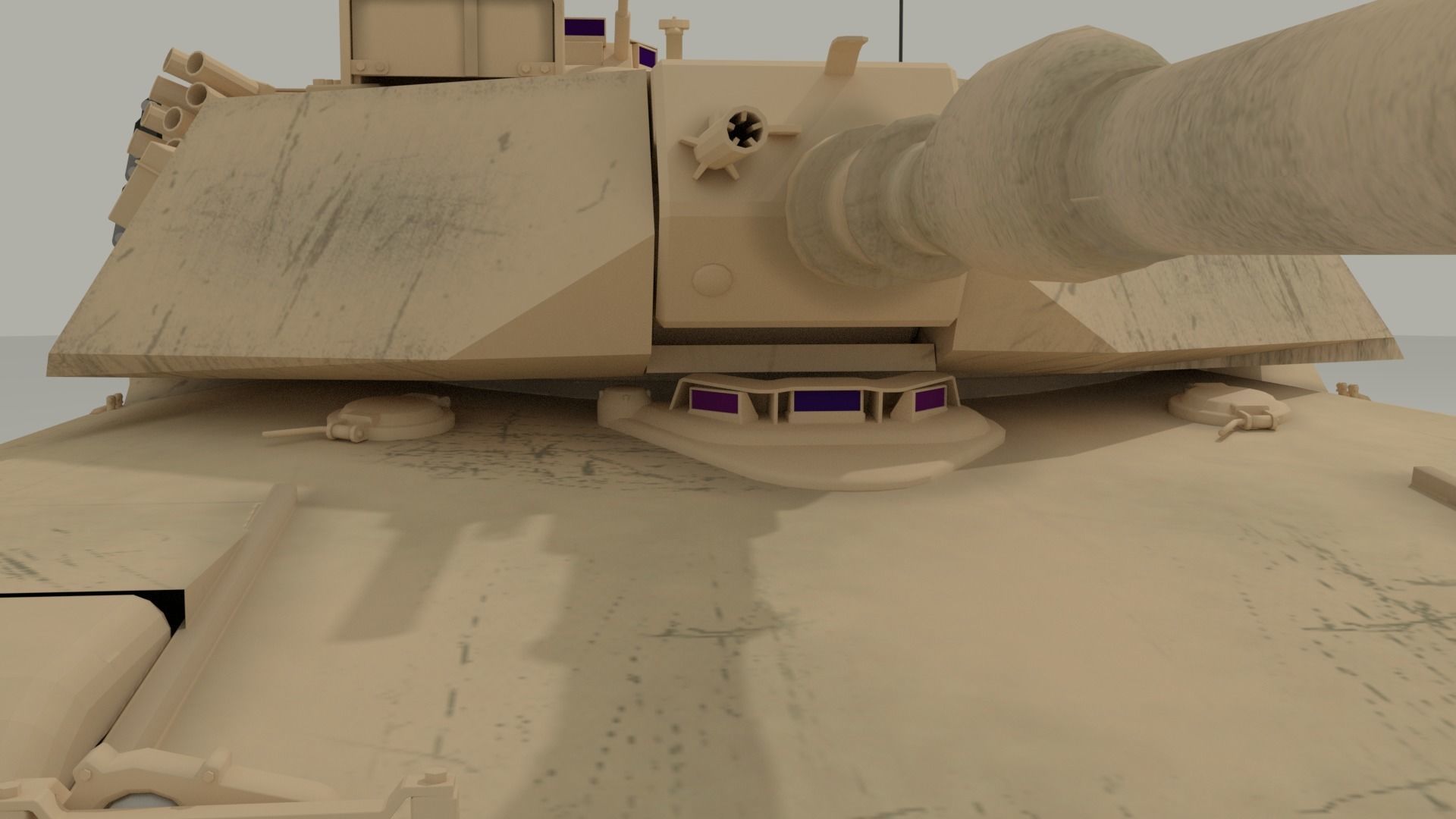 M1 Abrams - Desert camo US tank 3D model_10