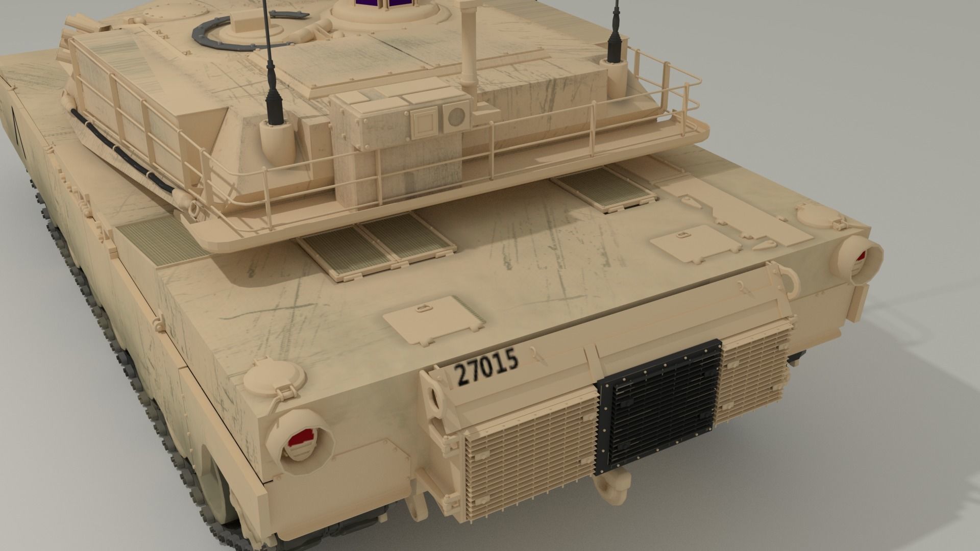 M1 Abrams - Desert camo US tank 3D model_25