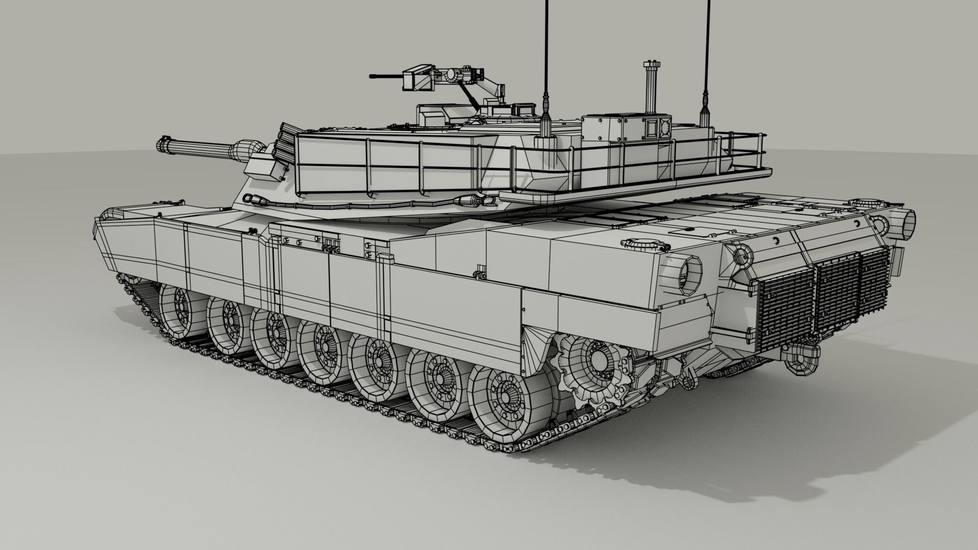M1 Abrams - Desert camo US tank 3D model_27