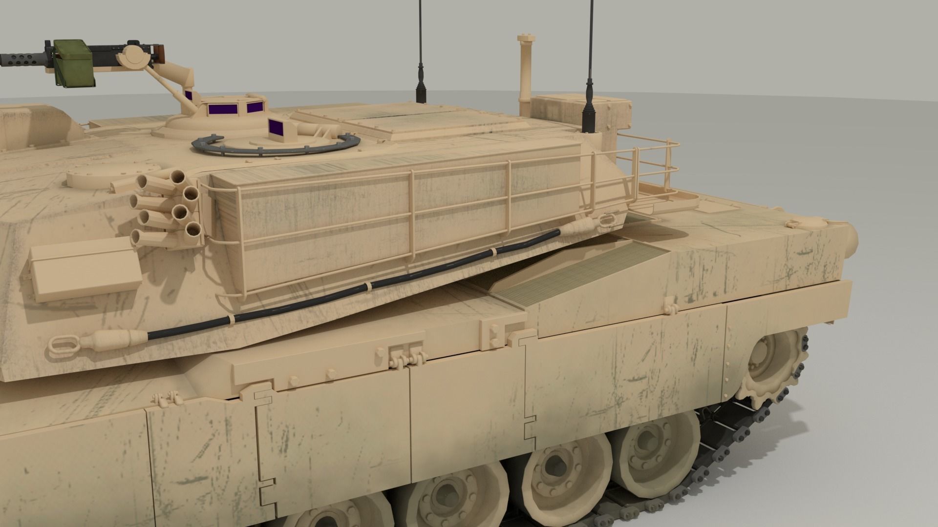 M1 Abrams - Desert camo US tank 3D model_13