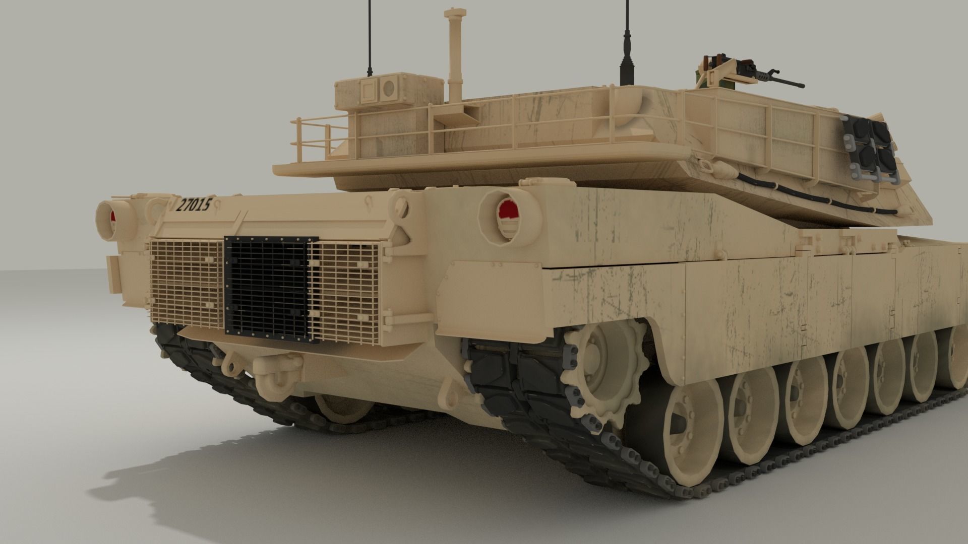 M1 Abrams - Desert camo US tank 3D model_15