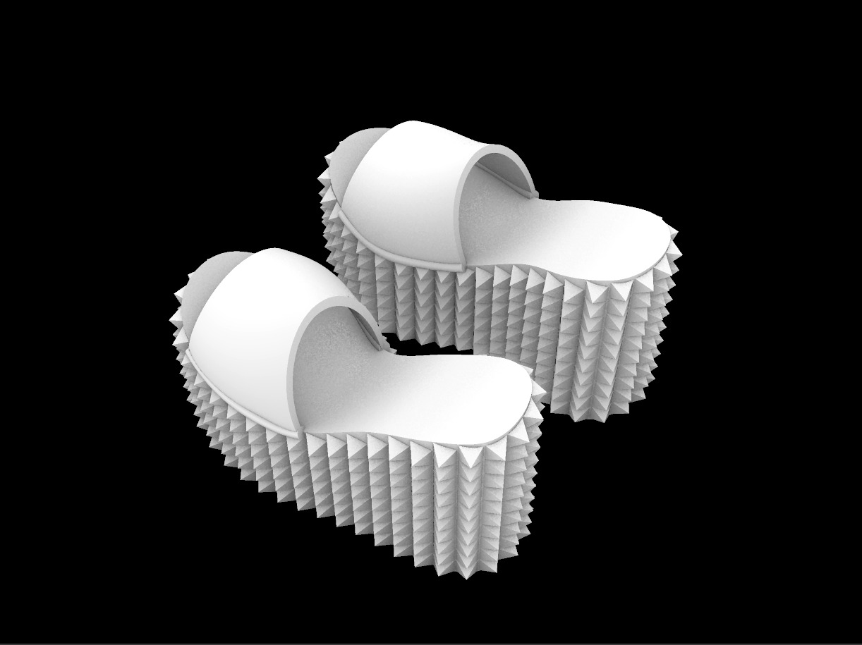 Studded platform sandals stl file gothic shoes digital punk   3D print model_2