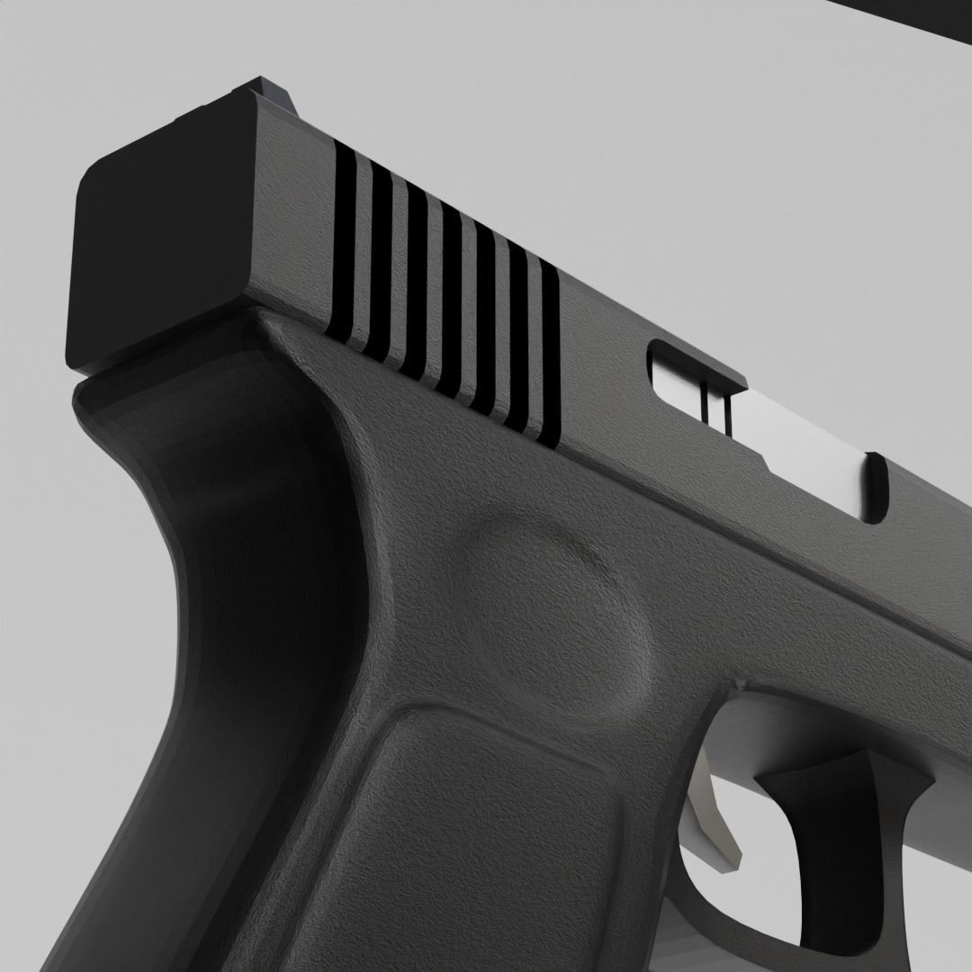 Low Poly Glock 18 Low-poly 3D model_2