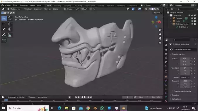 Modern and exclusive Oni protection mask Hannya mask