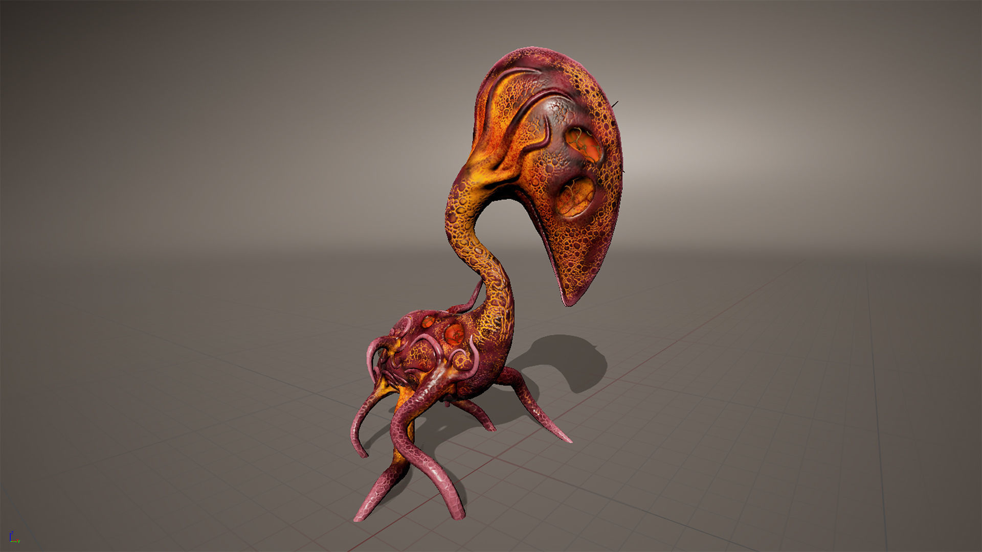 Alien flora plant 39 Low-poly 3D model_3