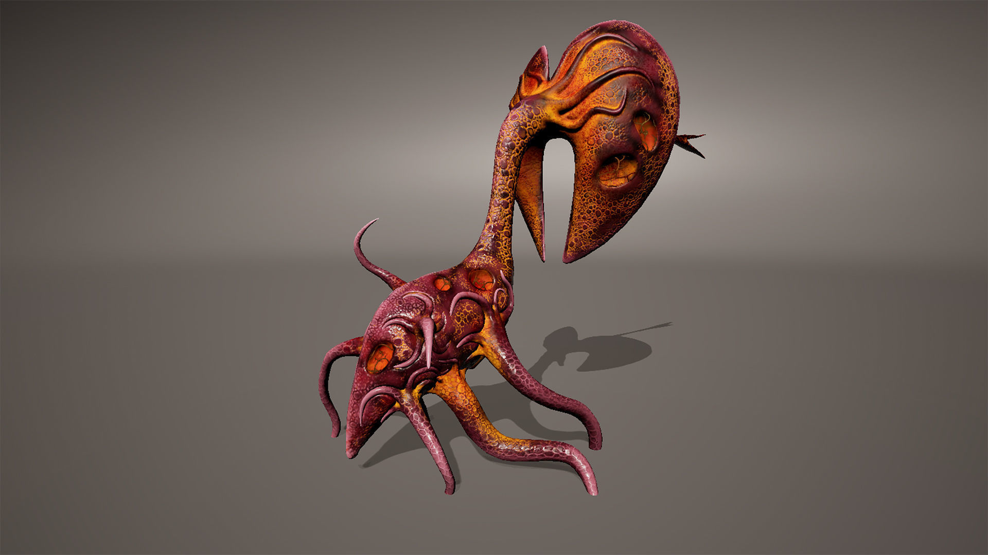 Alien flora plant 39 Low-poly 3D model_7