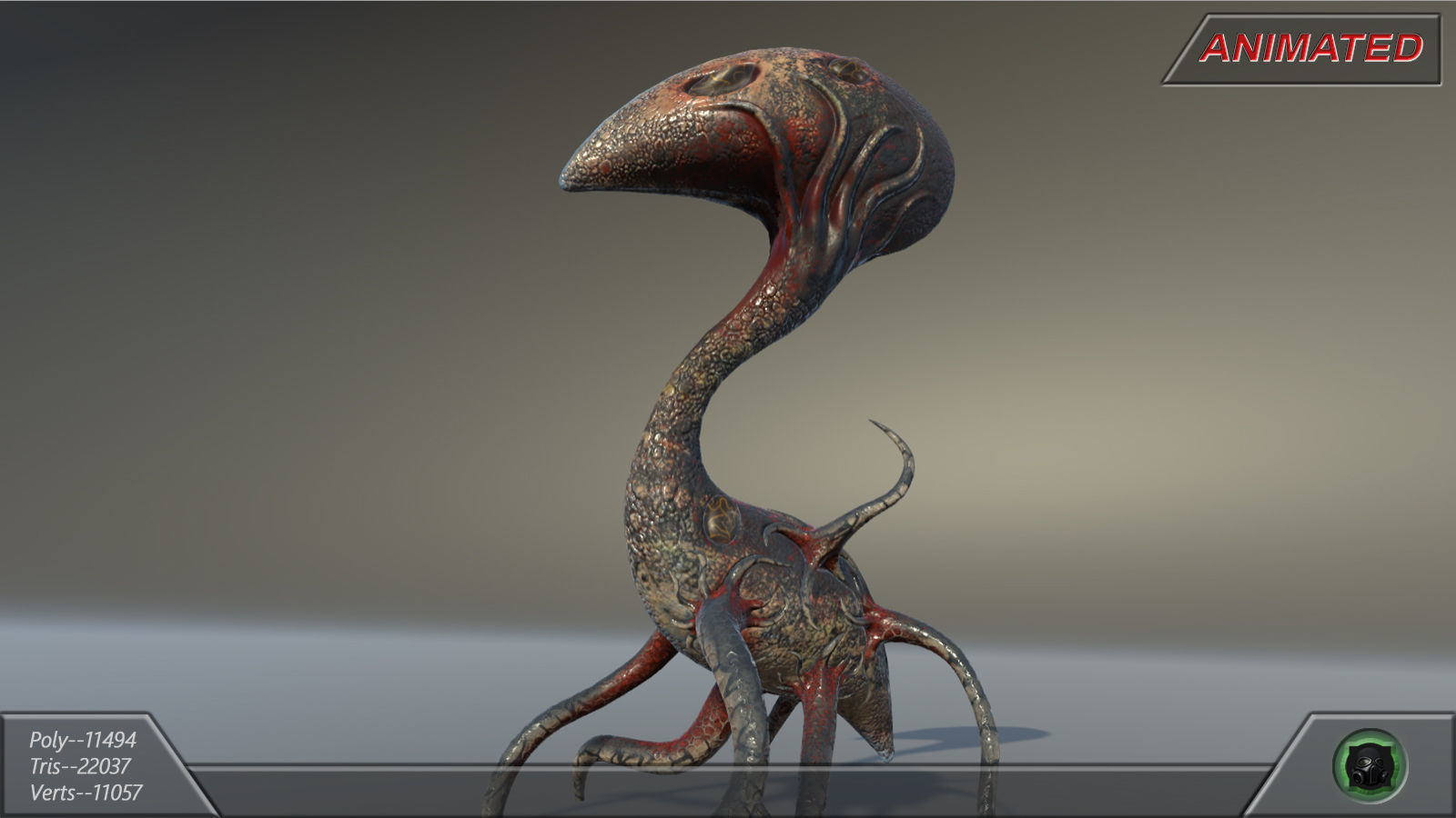 Alien flora plant 39 Low-poly 3D model_6