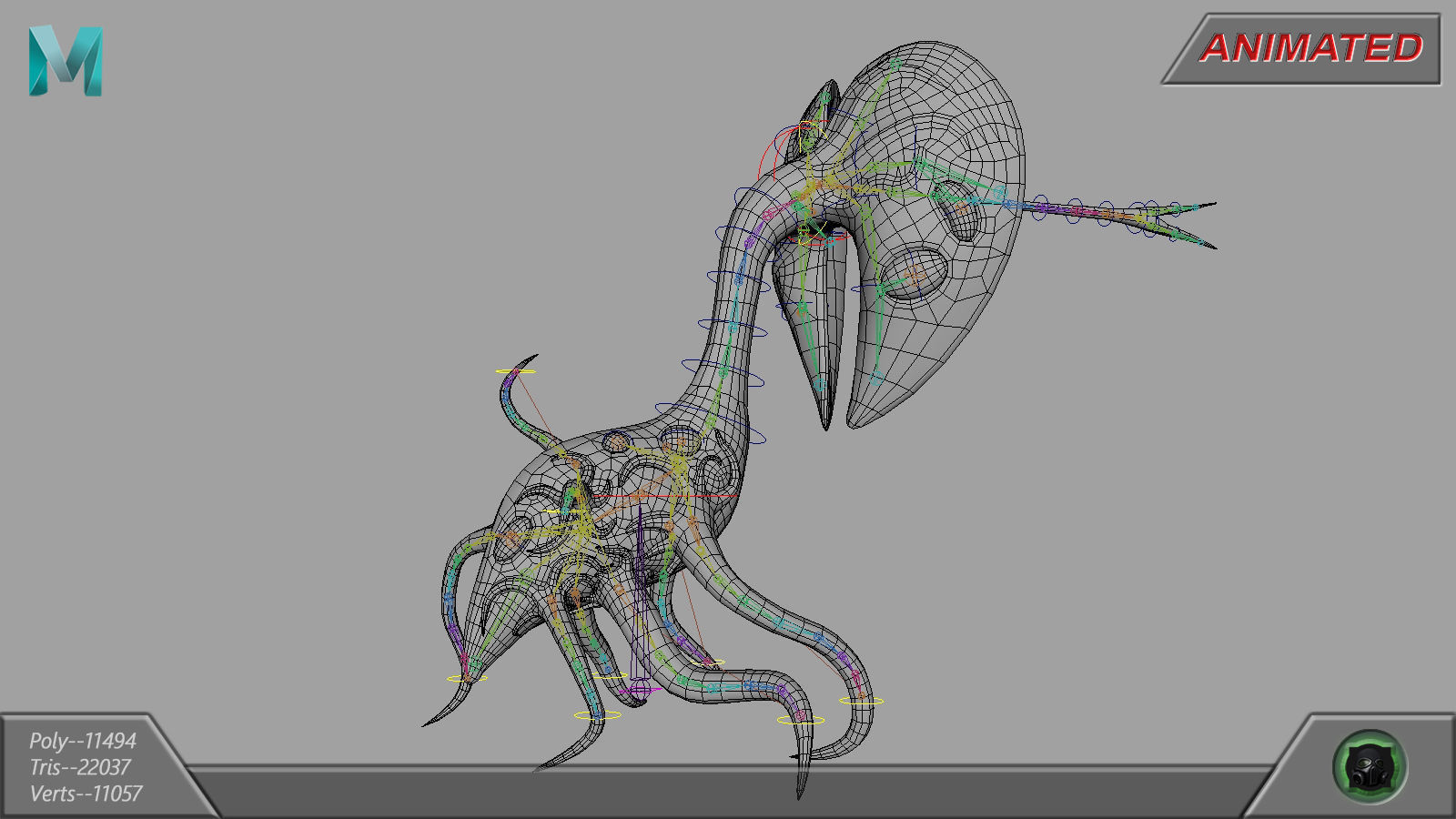 Alien flora plant 39 Low-poly 3D model_21