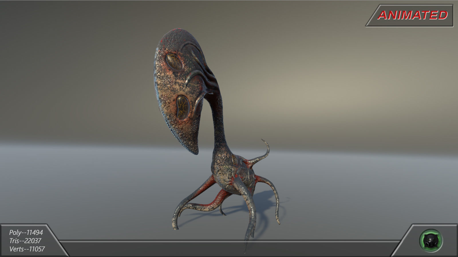 Alien flora plant 39 Low-poly 3D model_4