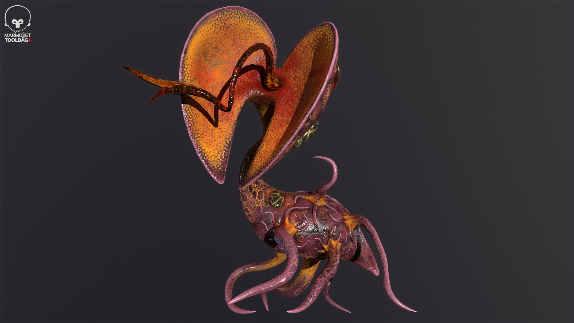 Alien flora plant 39 Low-poly 3D model_2