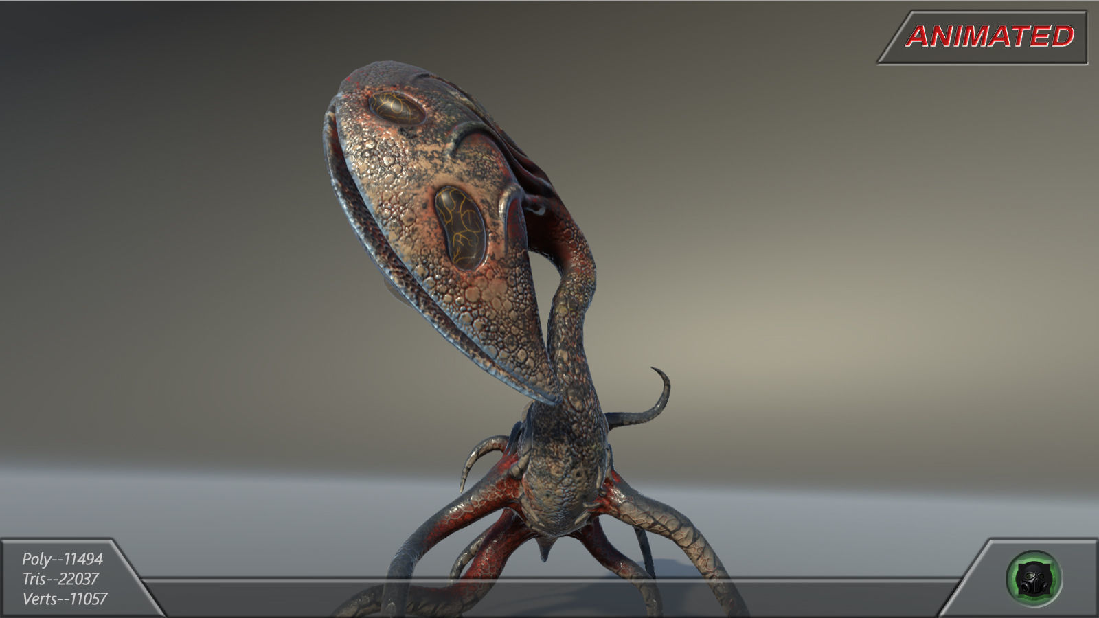 Alien flora plant 39 Low-poly 3D model_8