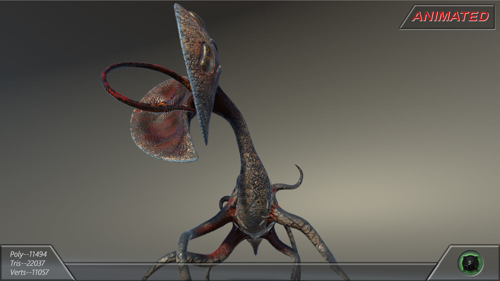 Alien flora plant 39 Low-poly 3D model_15