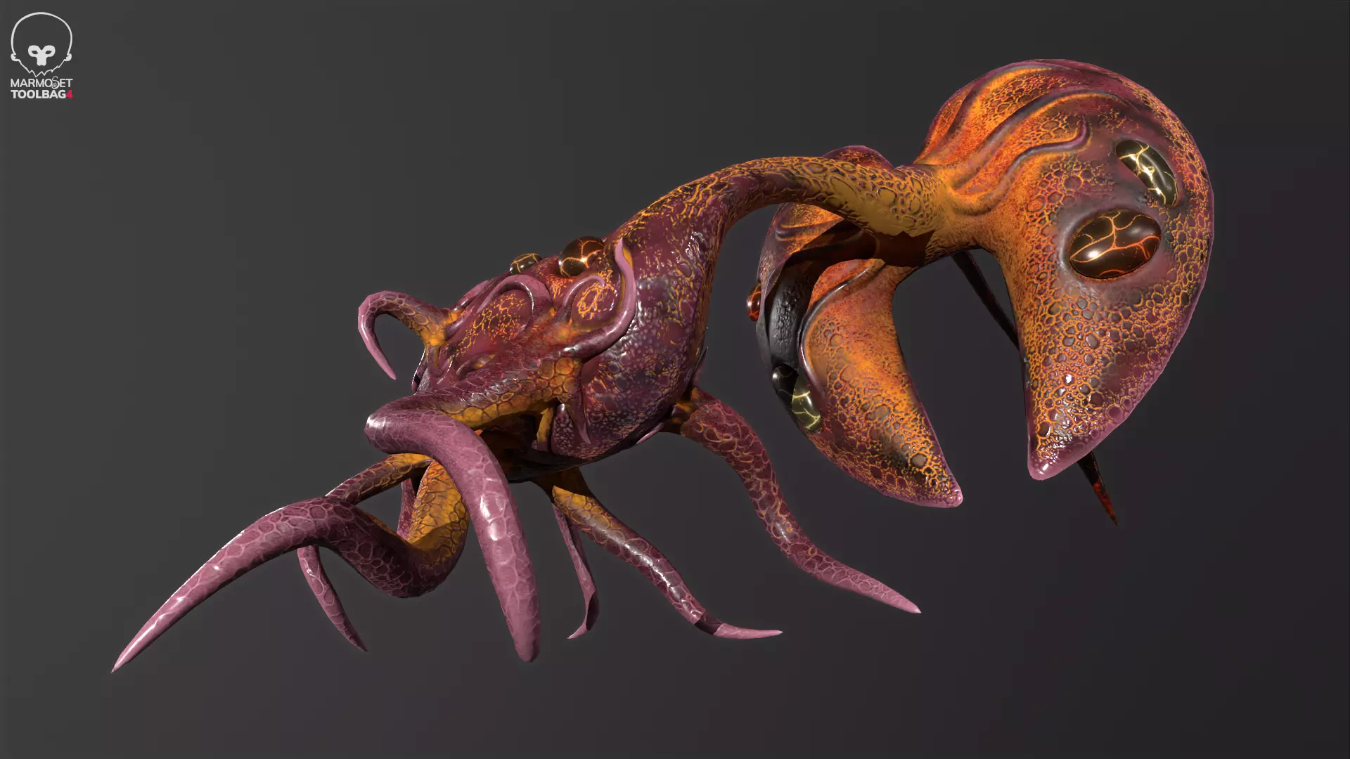 Alien flora plant 39 Low-poly 3D model_0