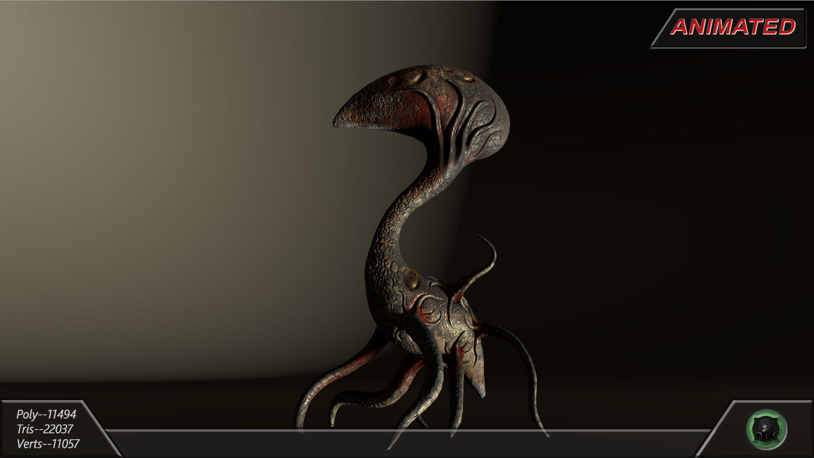 Alien flora plant 39 Low-poly 3D model_13