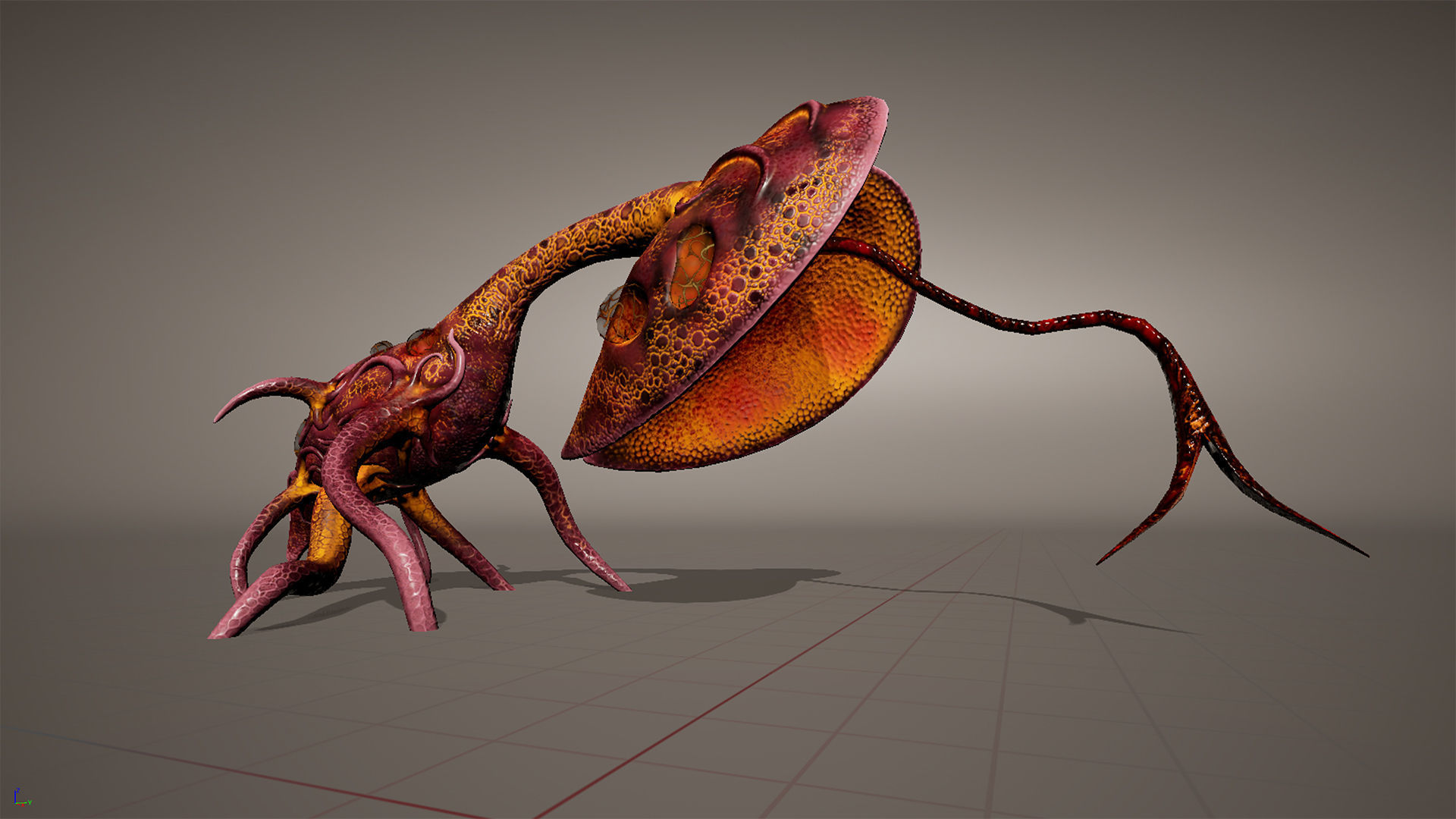 Alien flora plant 39 Low-poly 3D model_9