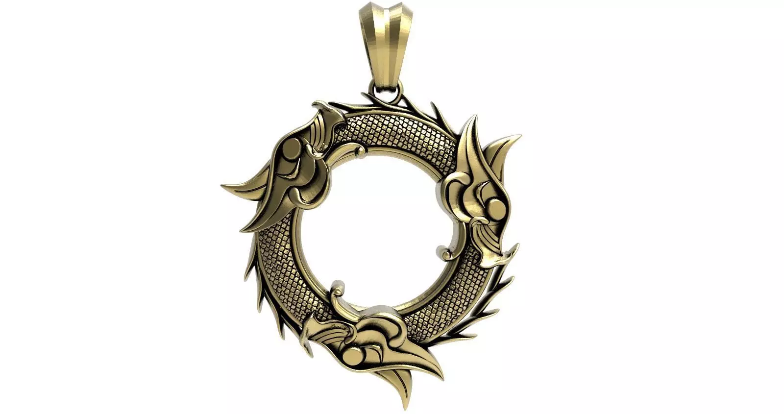 Viking dragon pendant 3D print model_0