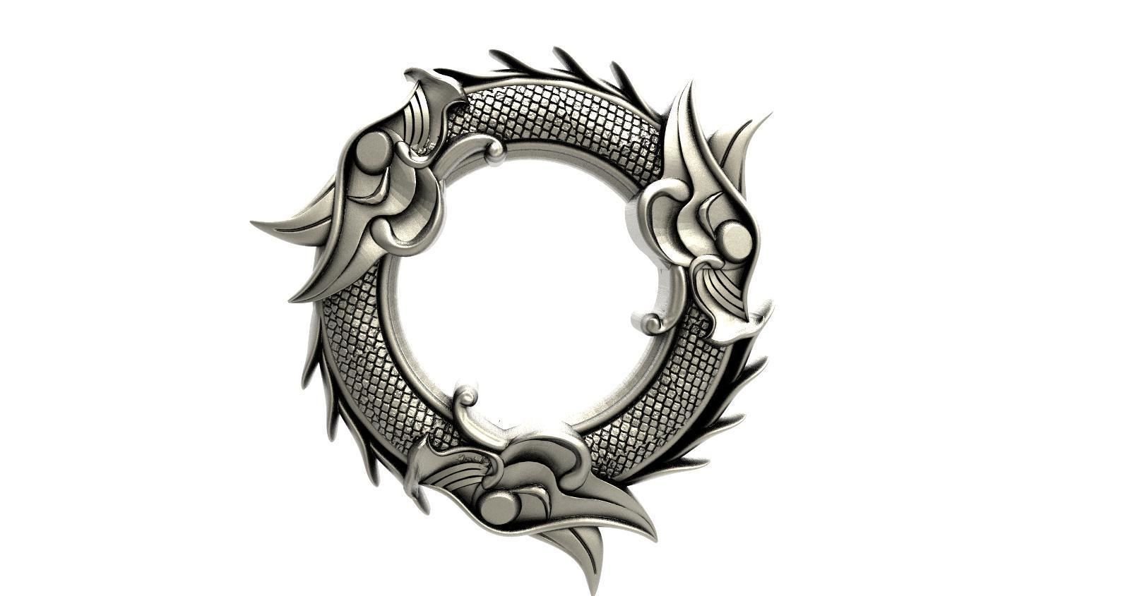 Viking dragon pendant 3D print model_7