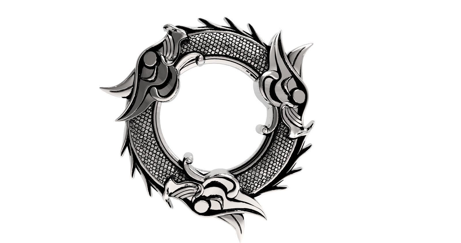 Viking dragon pendant 3D print model_4