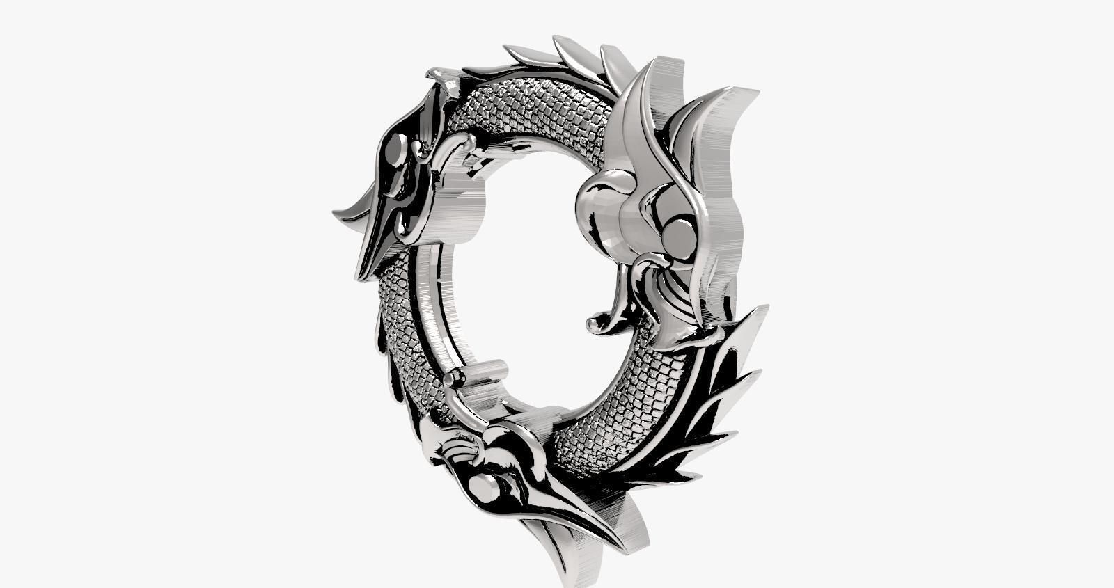 Viking dragon pendant 3D print model_5