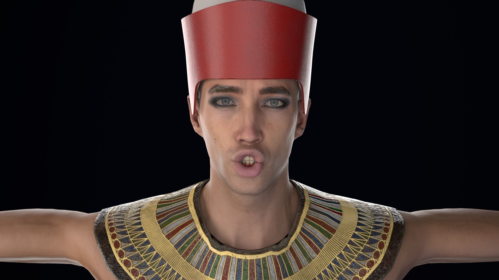 Pharaoh Rigged Low-poly 3D model_9