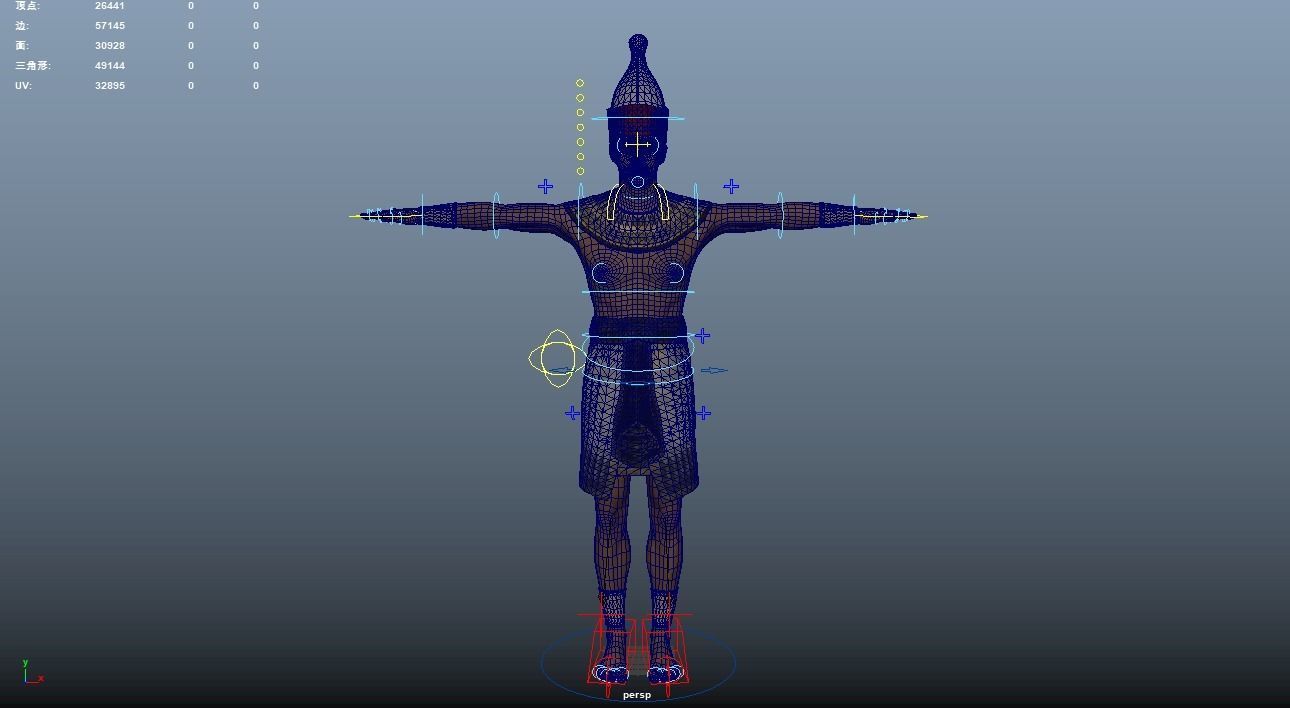 Pharaoh Rigged Low-poly 3D model_10