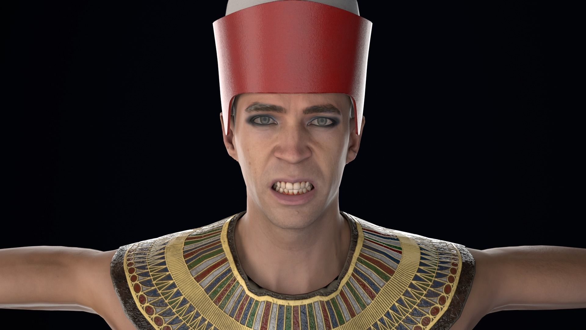 Pharaoh Rigged Low-poly 3D model_8