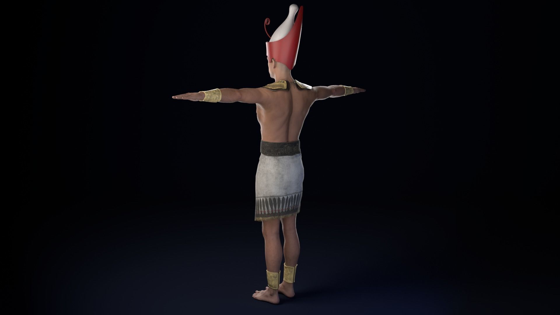 Pharaoh Rigged Low-poly 3D model_3